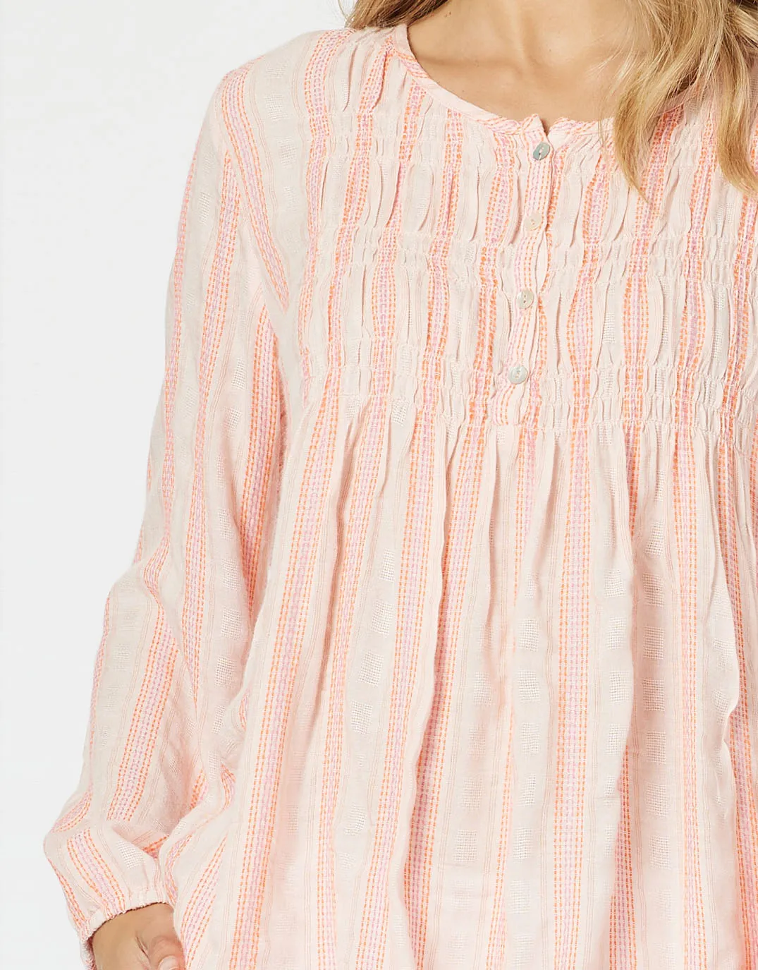 Venice Stripe Top - Papaya